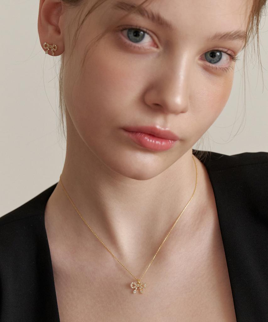 Tatiana (Silver 925) Cubic Ring Ribbon Necklace Nz2176