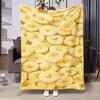 Comfortable and Creative Banana Peel Pattern Flannel Blanketsoft and Warm Perfect for Home Décor Bedding Camping or Travel