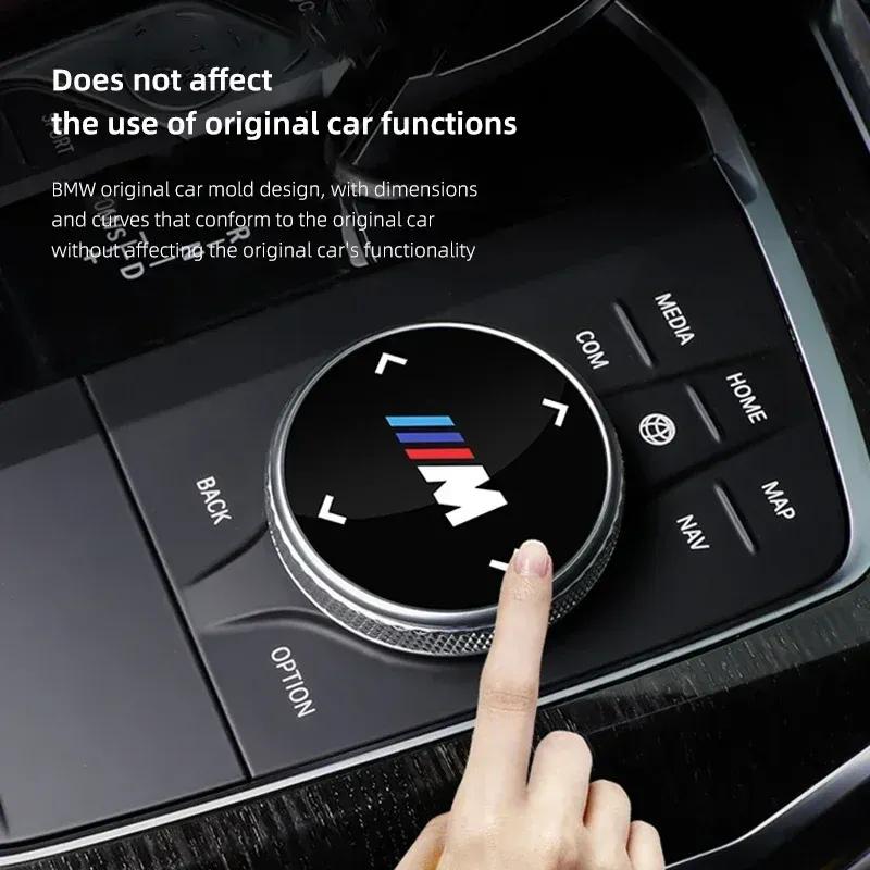 -Car Interior Multimedia Knob Emblem Sticker Decal Accessories For BMW M X1 X3 X5 X7 M3 M4 M5 G30 G20 G32 G11 G12 F40 F30 F20 F1