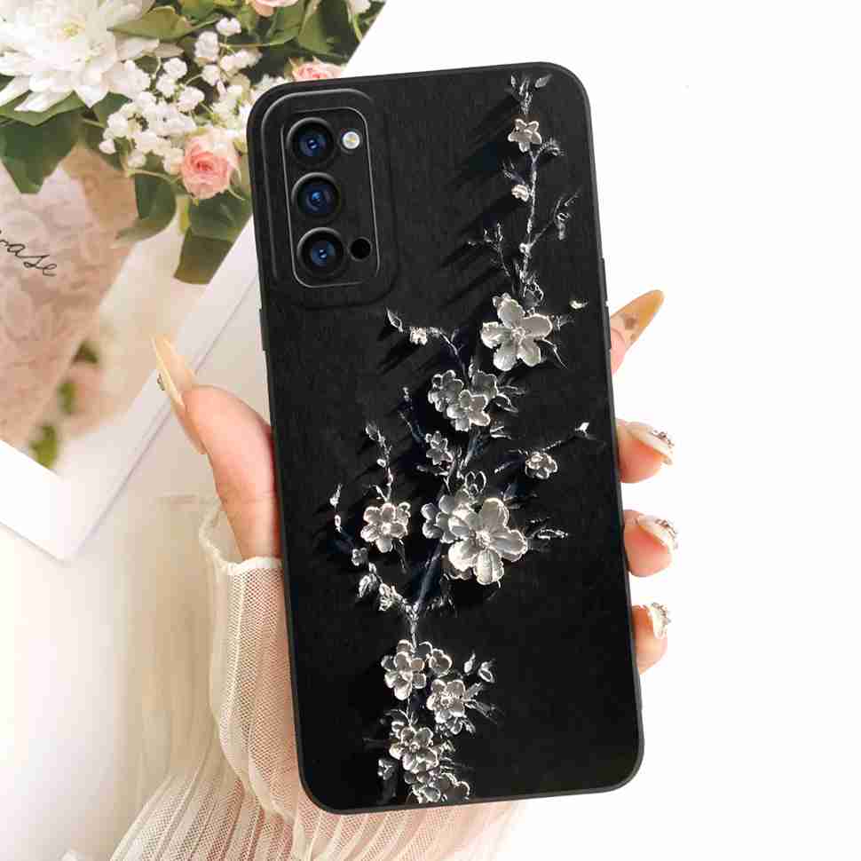 Pour Oppo Reno4 Pro 5G PDNM00 Coque Peinture Couleur Élégante Couverture Arrière en Silicone Pour Reno4 Pro Reno 4PRO 5G PDNT00 CPH2089 Boîtier de Téléphone