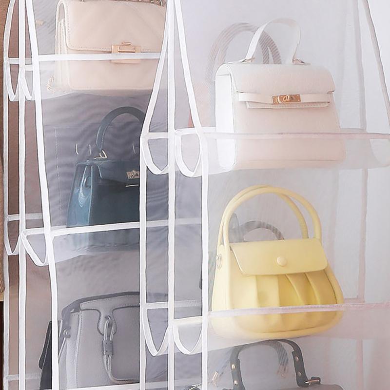 Bag Storage Hanging Bag Hanging Double Side Transparent Six Layer Storage Bag Bedroom Closet Storage Bag Dust Bag