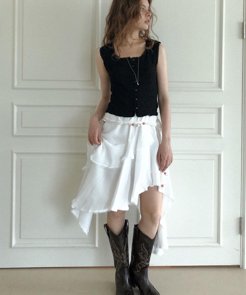 Delaidy Magnificent Long Skirt (White)