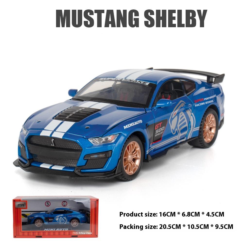 Mit Display-Sockel 1/32 Legierung Druckguss Mustang Automobil GT500 Automodell Simulation Sound und Licht Kinderspielzeugauto Junge Geschenk Weihnachtsgeschenk