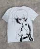 Neon Genesis Evangelion "Impression Minimaliste de Rei Ayanami" Anime Blanc Hommes et Femmes Mode T-shirt Confortable