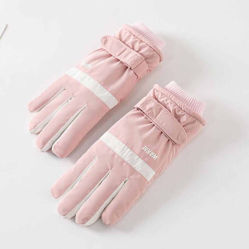 Warm Gloves for Women Plus Velvet Windproof Waterproof Non Slip Outdoor Cycling Bicycle Cold Proof Touch Screen Winter Gloves