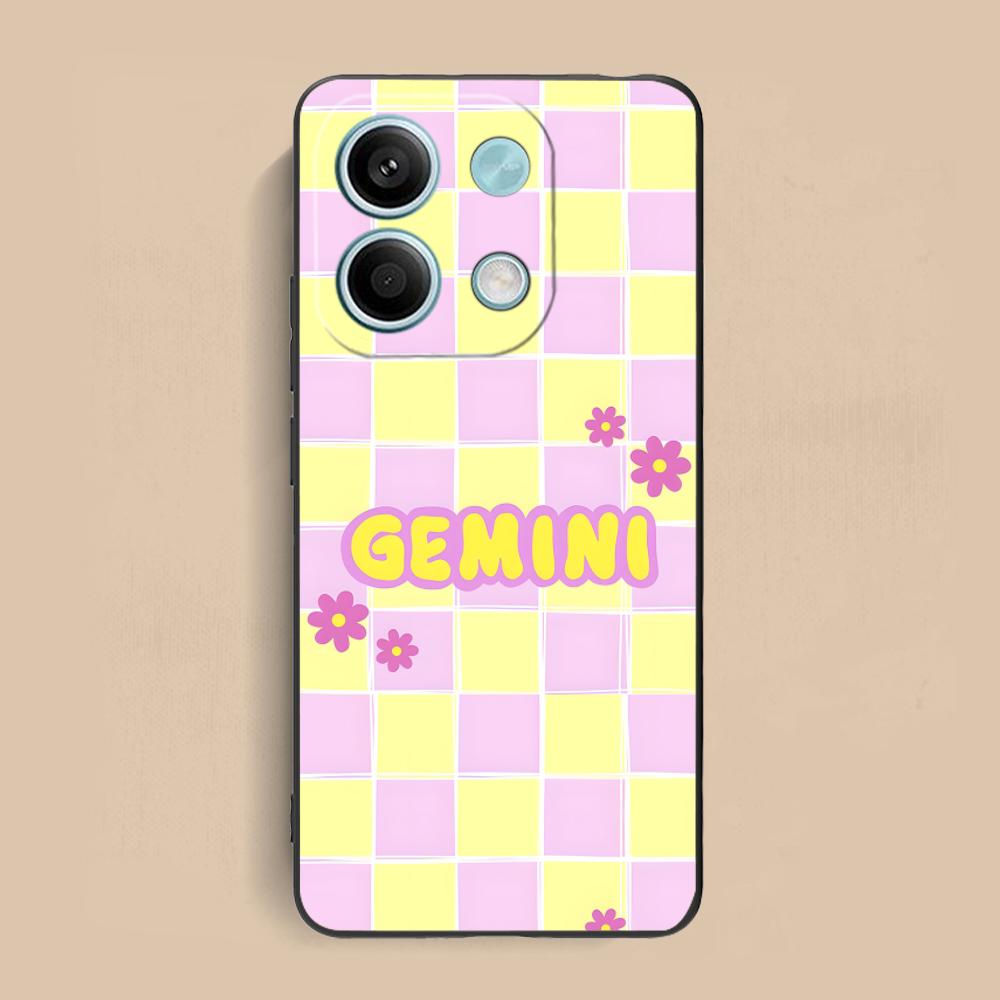 Zodiac Sign Gemini Phone Case for Xiaomi Redmi Note 14 13 12 11 S Pro Plus 4G 5G Soft TPU Shockproof Cover