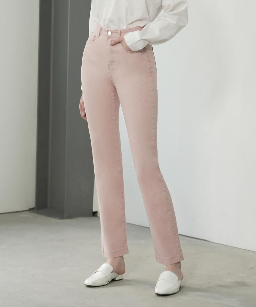 WAARFORWOMAN W1029 Cotton Slim Straight Pants_Pink