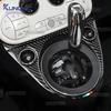 Real Soft Carbon Fiber Gear Shift Panel Trim For Abarth 595/695/500C/Fiat 500/500c/500e 2016-2024 LHD RHD Car With Tricolor