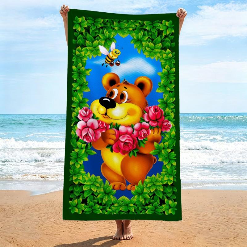Ultra Absorbent Quick Dry Microfiber Beach Towel With Large Floral Print 70x140cm Portable Bath Pool Travel
