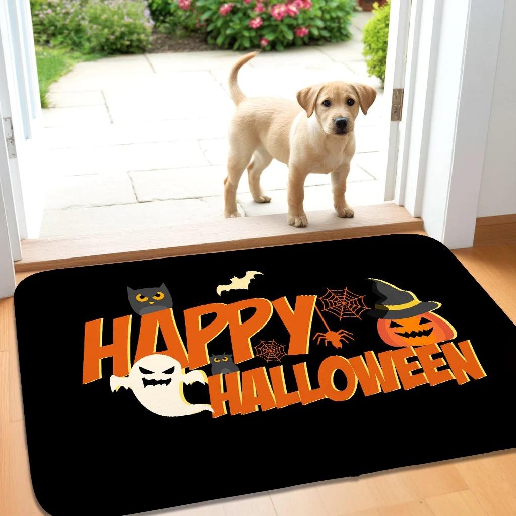 Halloween Horror Kürbis Muster Innen- und Außendekoration Fußmatte Schlafzimmer Wohnzimmer Kleiner Teppich Badezimmer Saugfähige Matte