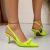 Bow Pointed Toe Shallow Mouth Back Empty Sandals Women's Summer New Baotou Slender Heel One-line Strap Temperament High Heels