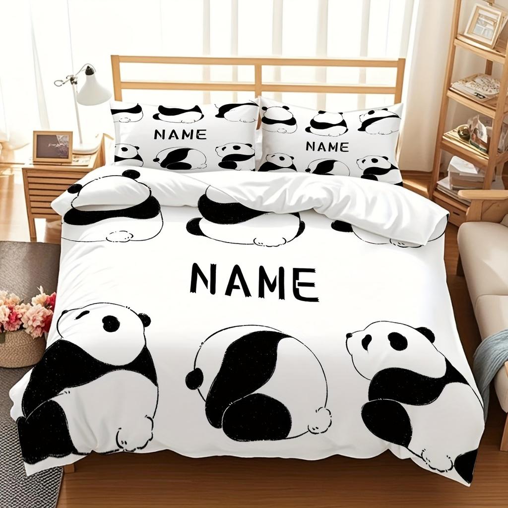 Christmas,Customization Panda Duvet Cover Set Bedding Universal, Cute Printed Cartoon Quilt Cover Comforter Sets Home