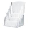 Store88 Magazine Rack, Brochure Stand, Tabletop, Flyer/Catalog Stand, Wall-Mounted Bookstand, Clear (A5, 4 Tiers)