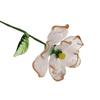 Flor de Vidro Artesanal Yousheng com Haste de Arame Flor Miniatura Floral Colorida Soprada à Mão Decoração Vaso de Flores de Mesa para Casa Sala de Estar Escritório