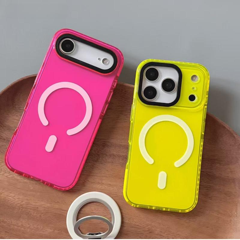 Candy-colored MagSafe Phone Case for iPhone 17Air 16 15 13 14 12 11 17ProMax 16plus Wireless Charging Soft Silicone Bumper Cover