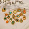 Diy Natural Stone Pendant Accessories 18K Vacuum Plated Titanium Steel Necklace Earrings Accessories Work In Progress