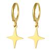 Classic Star And Moon Earrings Set With Starburst Cone Drop Dangle Earrings For Women Fashion Jewelry