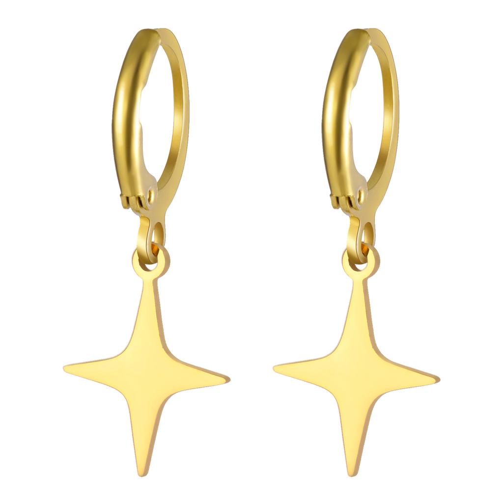 Classic Star And Moon Earrings Set With Starburst Cone Drop Dangle Earrings For Women Fashion Jewelry