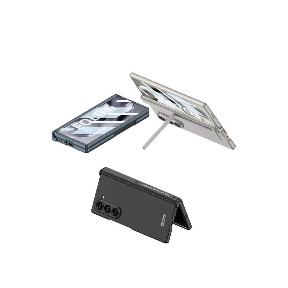 Proteção de dobradiça magnética capa de telefone rígido para PC para Samsung Galaxy Z Fold 6 capa à prova de choque com suporte protetor de tela