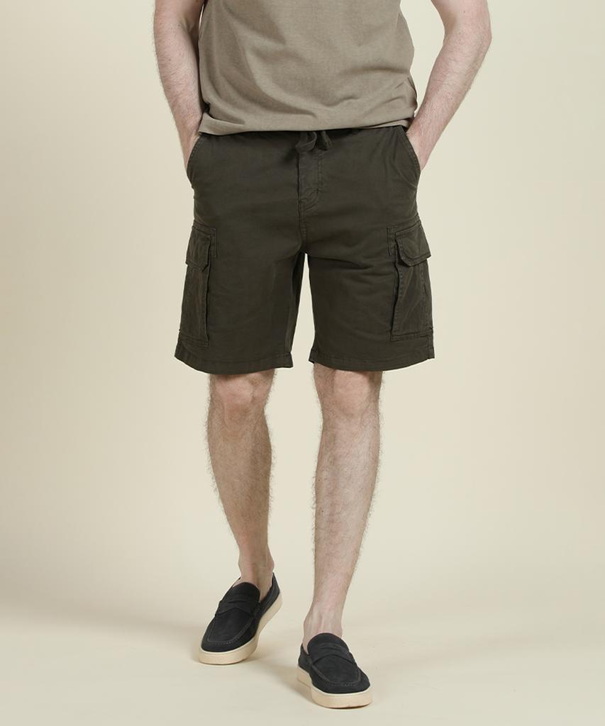 PANICALE Khaki Drawstring Cargo Shorts