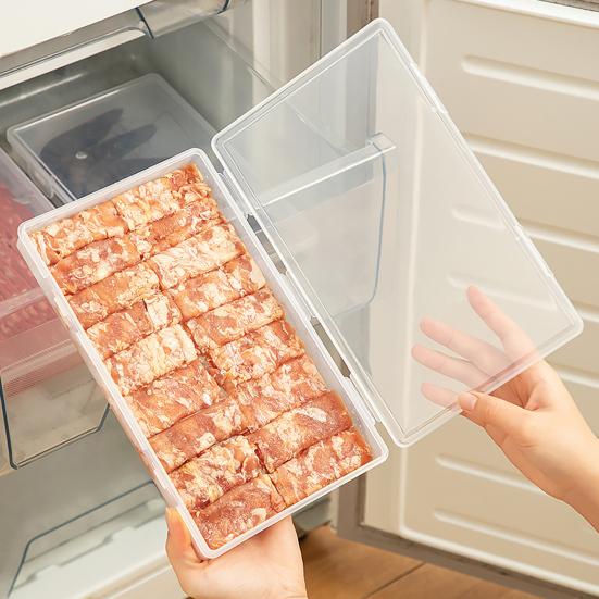 Refrigerator Storage Box with Lid Food Grade Transparent Frozing Meat Box Large Capacity Multi-function Vegetable Fruit Food Preservation Container