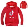 Tok Felpa con Lettere Tik per Bambini con Cappuccio a Manica Lunga Top alla Moda Pullover