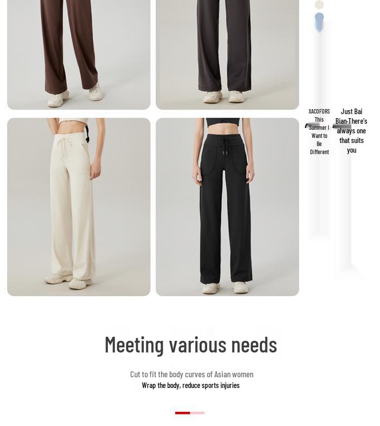 Women's Wide-Leg Drawstring Yoga and Fitness Pants - Loose, Casual, and Slimming Straight-Leg Design
