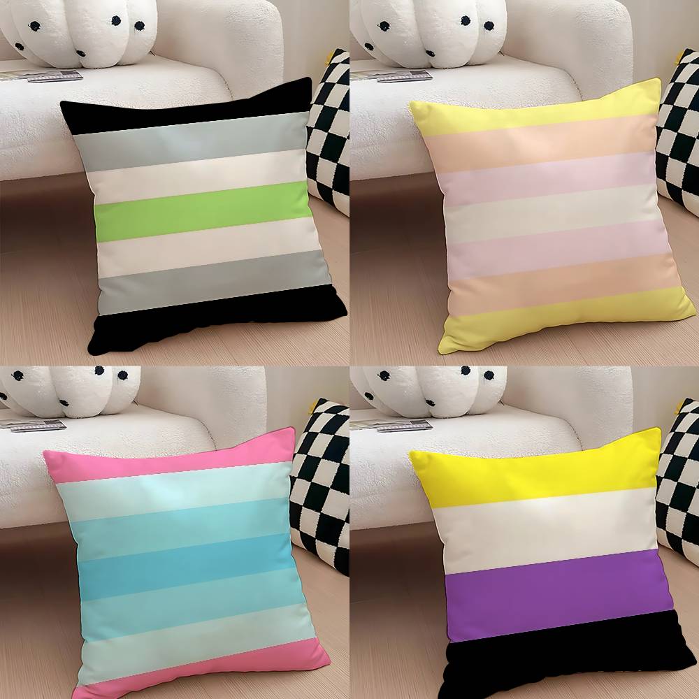 LGBT Rainbow Flag Pillow Case Throw Pillow Cover Nordic Vintage Style Cushion Covers Home Living Room Sofa Couch Seat