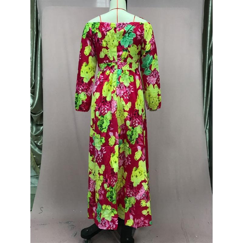 Women's Summer Holiday One Neck Swing Printed Dresses