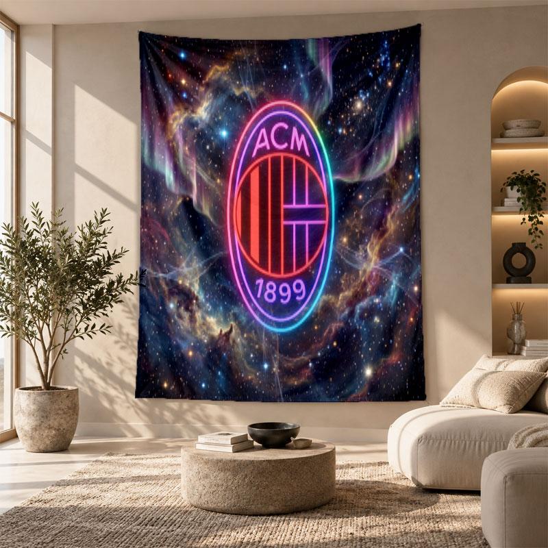 Dekoratives Wandbehang, AC Mailand Bedruckte Wandkunst, Leichte Wanddekoration Für Schlafzimmer Hintergrund