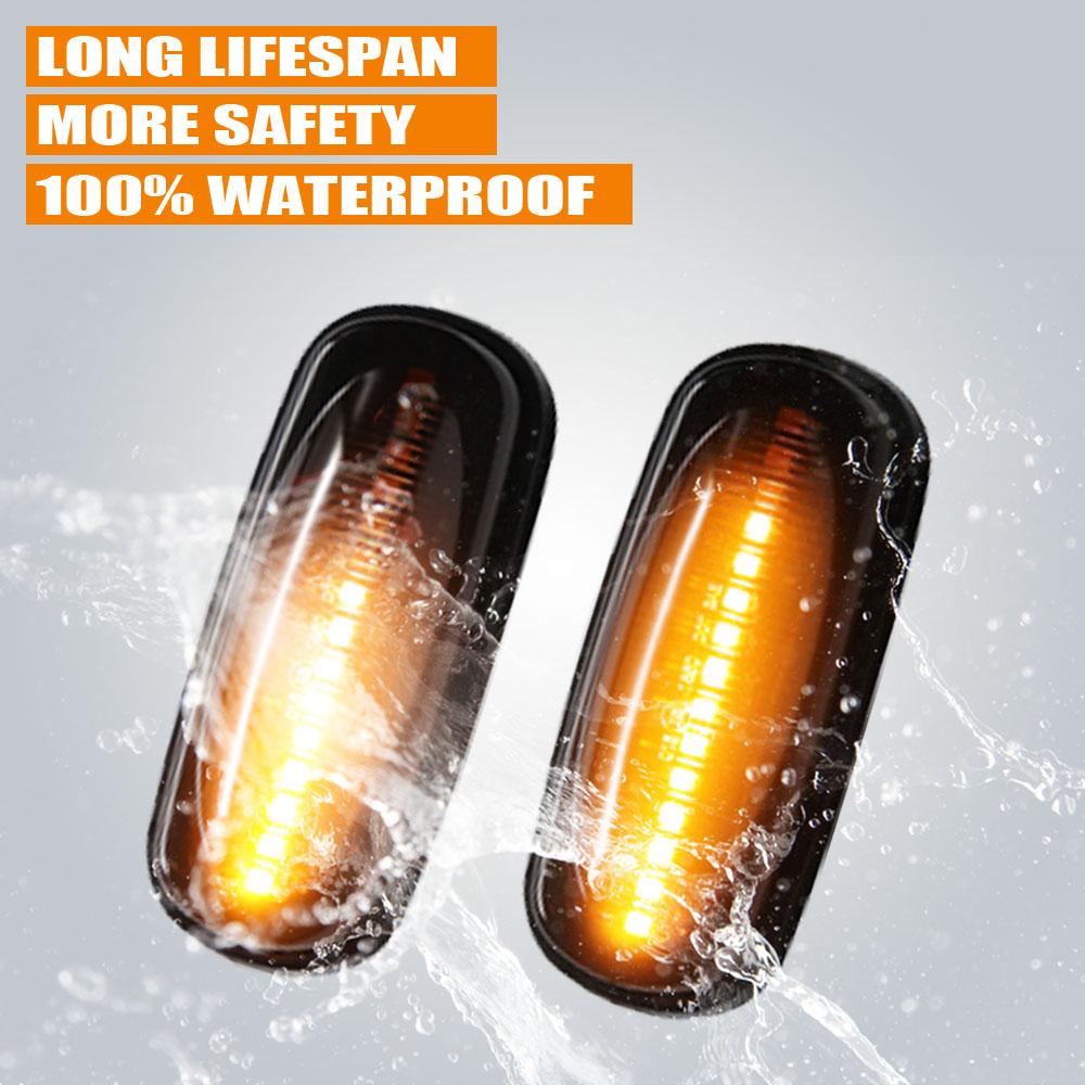 Dynamic Flowing LED Side Marker Light For Land Rover Discovery 2 1999-2004 Defender Freelander 1 2002-2005