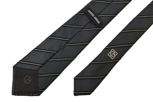 Giorgio Armani Necktie Striped Pattern Silk Blend Tie Sword Width Ega23s001 Black [Giorgio Armani] Men's (Size 8cm) 3R908-00020 00020-BLACK