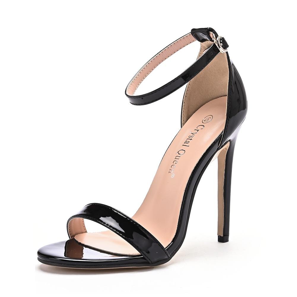 Sexy vysoké podpätky Dámske lodičky Lakované ihlové podpätky 11CM Párty topánky Dámske podpätky Letné otvorené prsty Dámske sandále 35-46