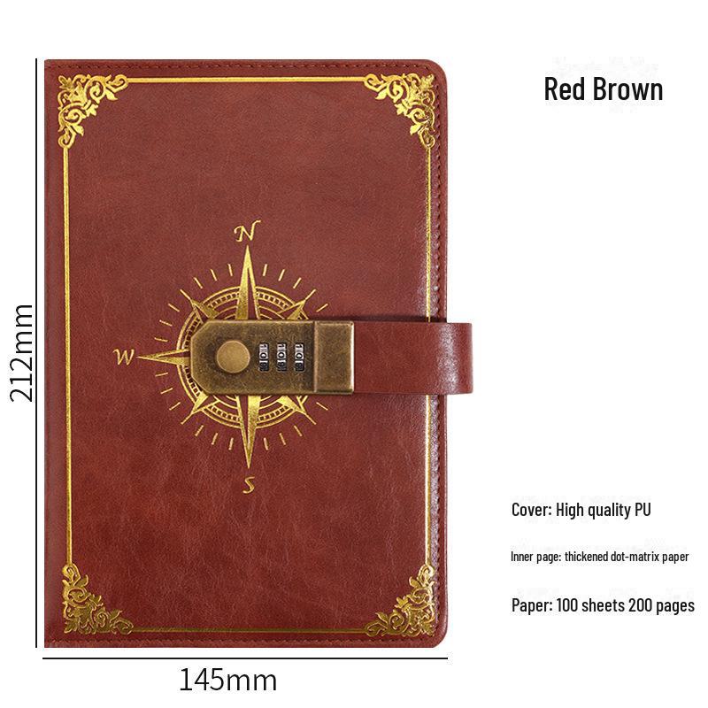 A5 Retro Wachtwoord Notitieboek Geschenkdoos Set: Kantoorzakenvergadering Dagboek met Aanpasbare Logo Optie.