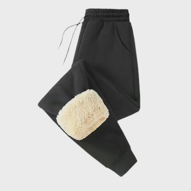 Men's Winter Sports Fleece-Lined Cuffed Pants, Plus Size, Loose Fit