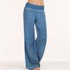 Plus Size Women's Wide-Leg Denim Casual Pants - Available In Thin Style and Long Length