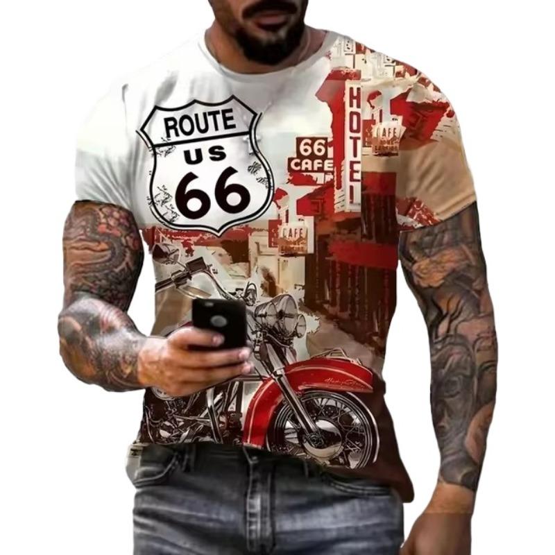 Vintage Motorrad Print Kleidung Männer Grafik T-Shirts Herren Sommer Kleidung T-Shirts Männer Kurzarm T-Shirt Vintage Grafik T-Shirts