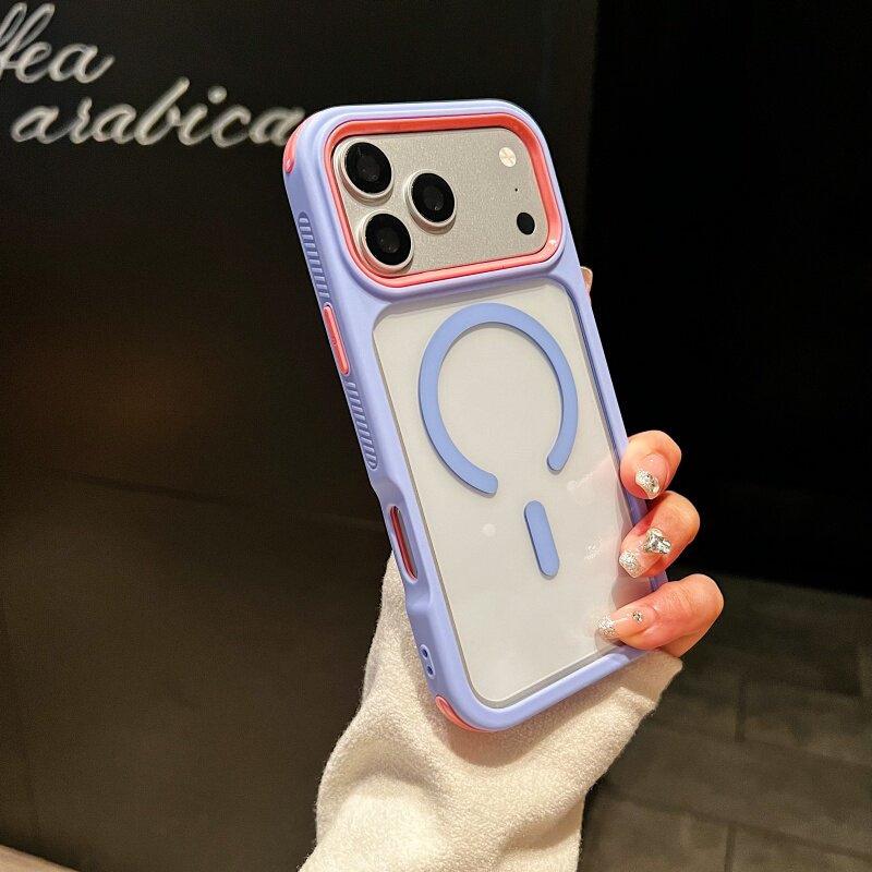 The New Contrasting Color Is Suitable for iPhone11 Transparent Magnetic Suction Apple 11promax Mobile Phone Case Three-in-one Anti-drop Cover 11.