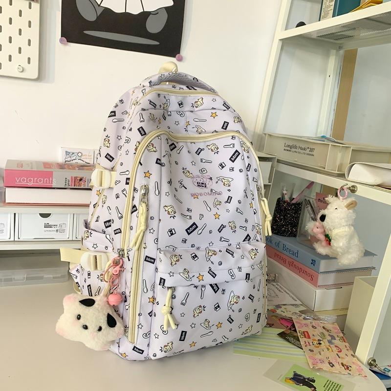 Large capacity junior high school students backpack schoolbag travel computer backpack contrasting color leisure commuting waterproof backpack