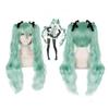 Kobiety Anime Vocaloid Miku naturalne długie fale ciała zielone podwójne kucyki syntetyczne peruki cosplay dla kobiet kostium na halloween Party