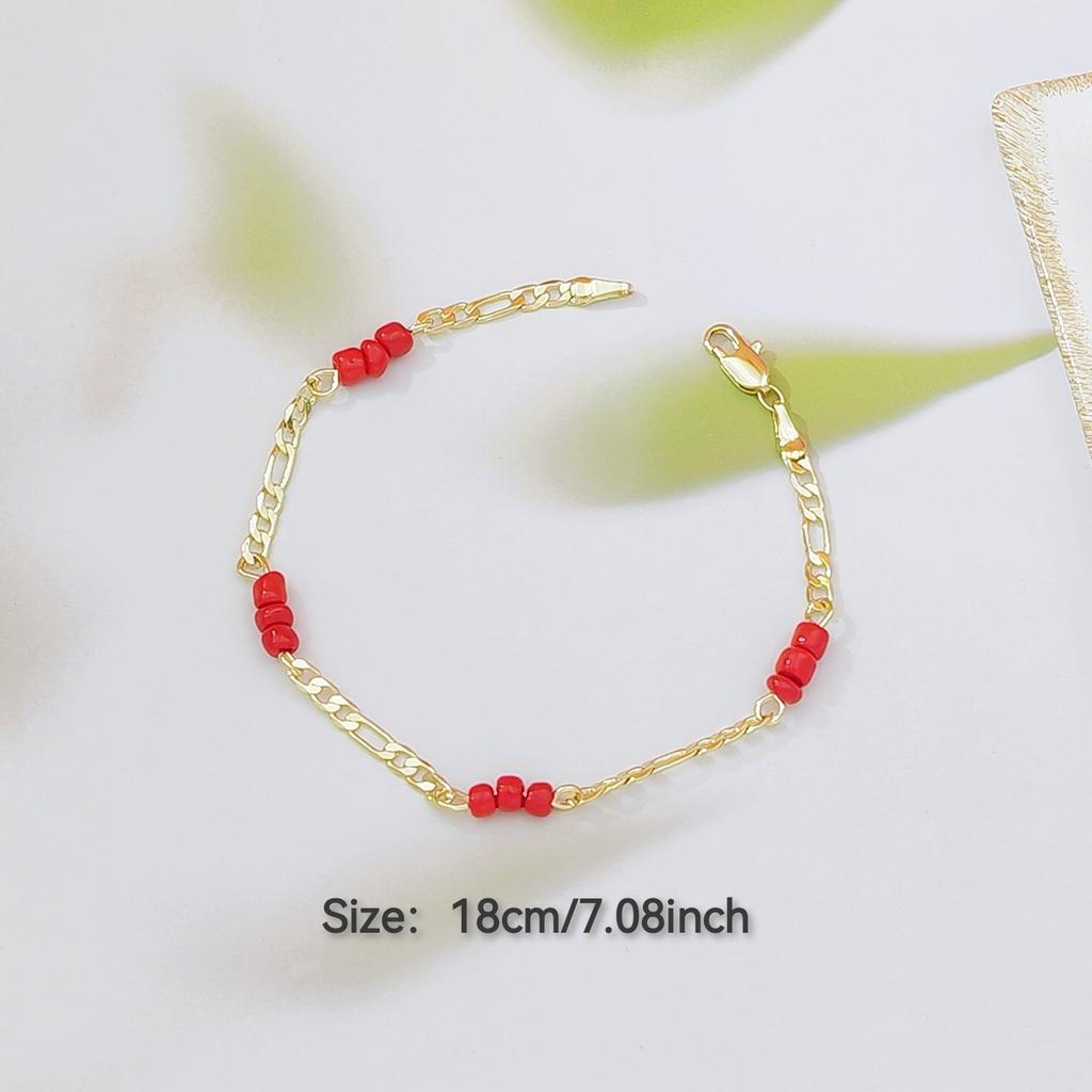 Bohemian Lucky Eye Charm Elephant Chain Link Bracelet Anklet Adjustable Handmade Copper Alloy Fashion Jewelry for Women Vacation