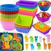 12/24Pcs Silicone Lunch Box Dividers Bento Lunch Box Dividers Lunch Dividers Dish Cups Salad Dressing For Kids Lunch Accessories