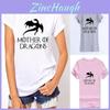 T-shirt da Donna Lussuosa Madre dei Draghi Ispirata a Game Of Thrones Khaleesi Regalo Tee