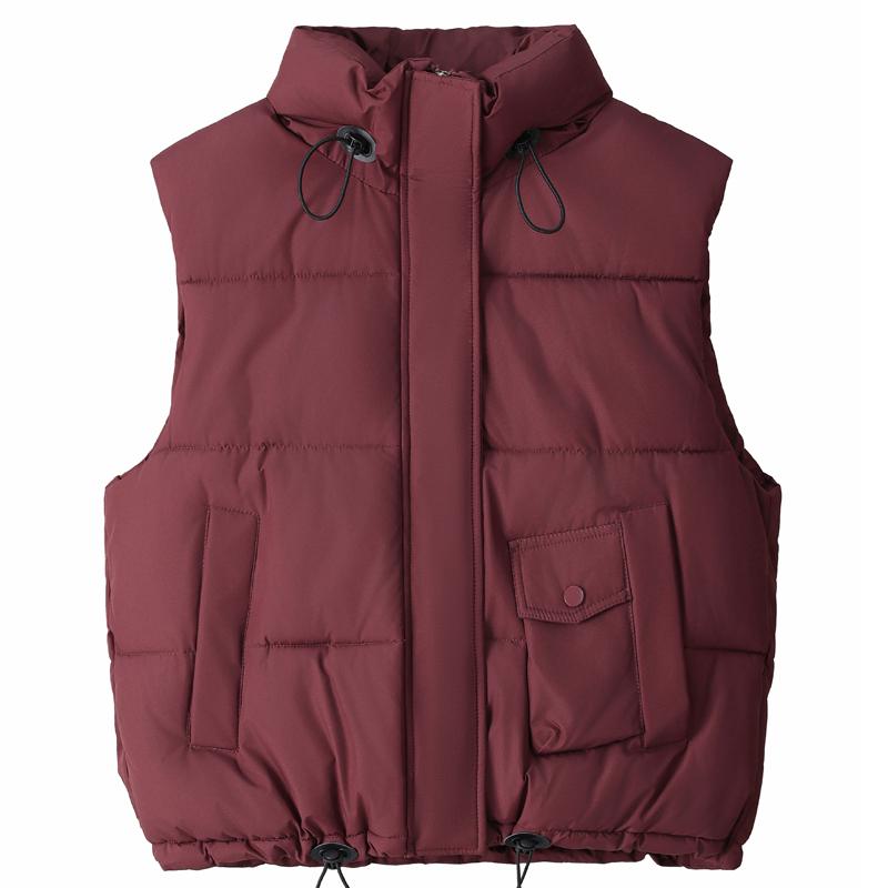 Warme Dames Winterjas Mode Opstaande Kraag Losse Herfst Dikke Mouwloze Parka Vrouwelijke Korte Bovenkleding