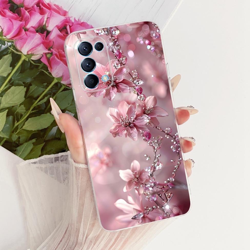 Transparent Cover For Oppo Reno5 5G Case CPH2145 Cute Cat Fashion Butterfly Funny Painted Casing PEGM00 PEGT00