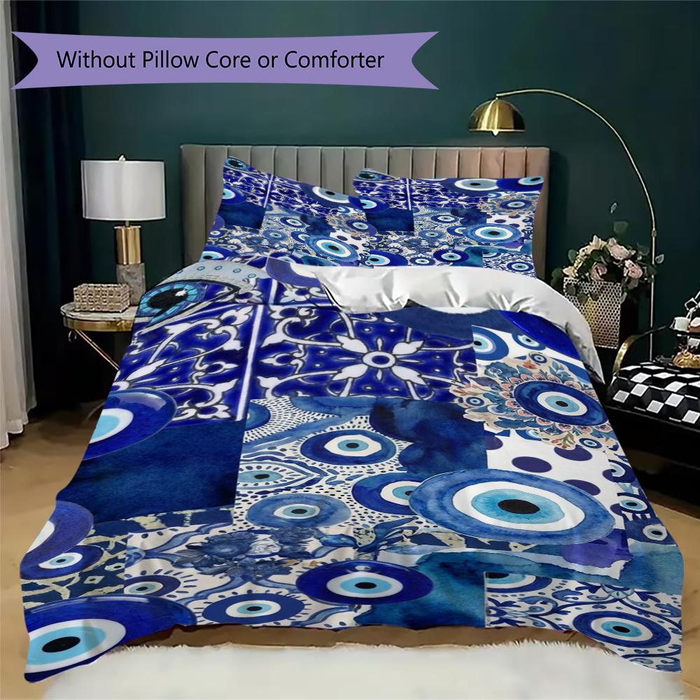 Evil Eye Pattern Bedding Uilt Set Uilt Cover Pillowcase Home Decoration Birthday Gift (1 * Duvet Cover + 2 * Pillowcase Without Core)165