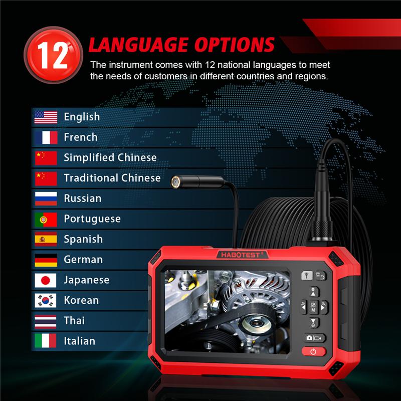 HT669A Industrial Endoscope Camera HD1080P 4.3inch IPS Screen Single Dual Lens Car Repair Pipe Inspection Camera IP67 Waterproof