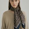 AVVINA PELLE Chain Square SilK Scarf 90 - Navy/Yellow