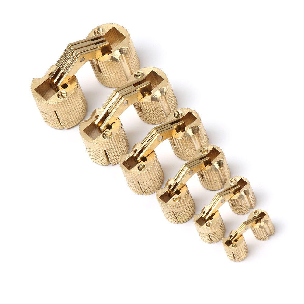 1pc Hardware Cupboard Invisible Cylindrical Hidden Brass Hinges Furniture Hinges
