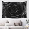 Elegante Schwarze Rose Wandteppich Raffiniert Zeitlos und Einzigartig Stilvolle Wandkunst für ein Klassisches Dekor Statement